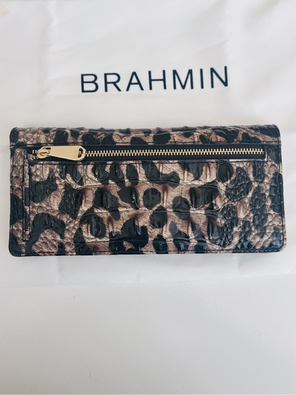 Brahmin Katie Crossbody Snow Leopard Leather Messenger Bag  with Ady Wallet EUC - Picture 5 of 9